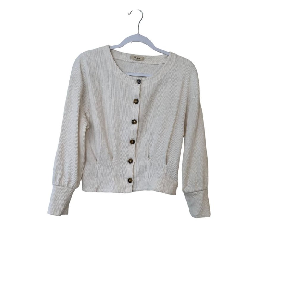 Madewell Cream Button-Up Cardigan